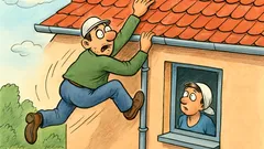 Vic: Mujo popravlja krov na kući...