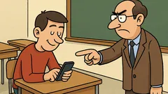 Vic: Učenik piše status na satu